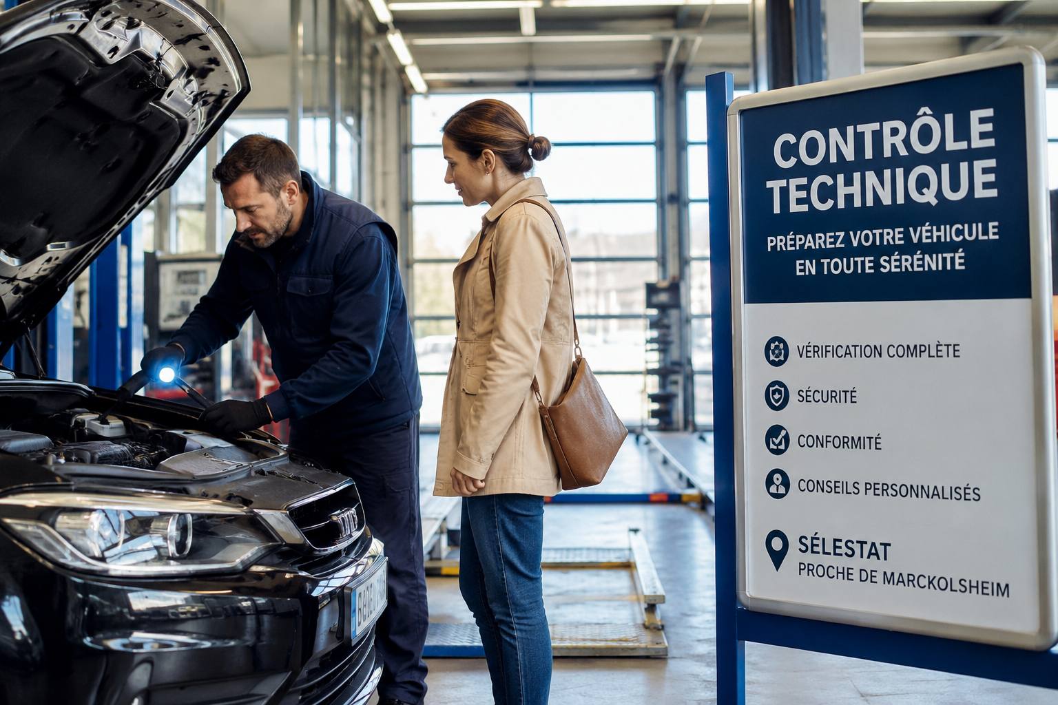 Préparation au contrôle technique automobile à Sélestat, proche de Marckolsheim
